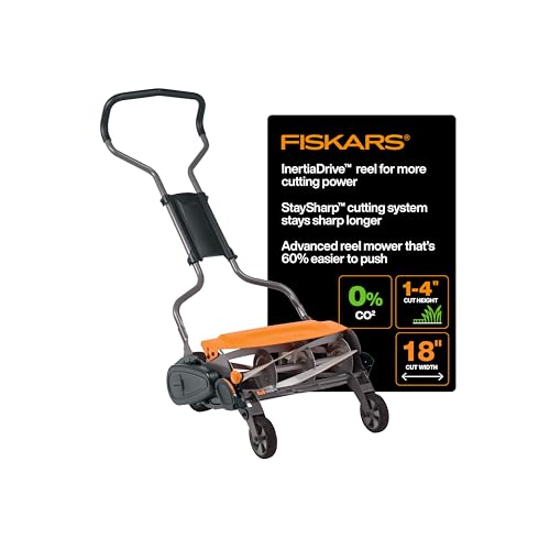 Fiskars Stay Sharp Max 18-Inch Reel Push Lawn Mower