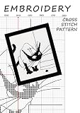 Halloween Embroidery Black Cat Silhouette Cross Stitch Subversive Funny Pattern Monochrome Wall Decor Minimalist Cats Art Black And White Crossstitch Hand Made Gifts For Men English Edition
