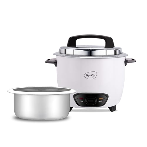 Pigeon by Stovekraft Joy 1.8 Liter Electric Rice Cooker 700 Watt, White Pigeon by Stovekraft Joy 1.8 Liter Electric Rice Cooker 700 Watt, White