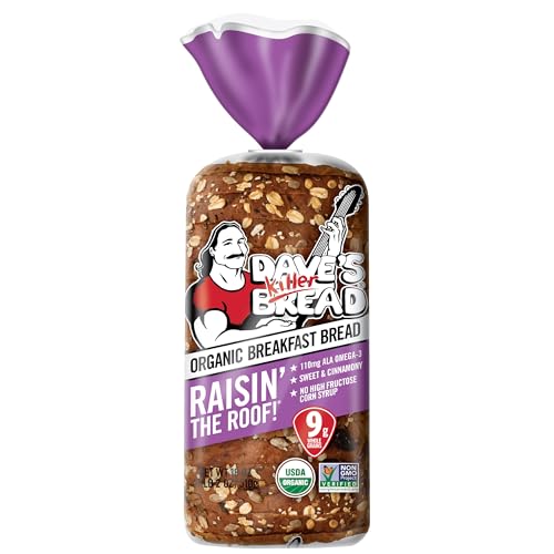 Dave's Killer Bread Raisin' the Roof!, Cinnamon Raisin Organic Breakfast Bread, 18 oz Loaf