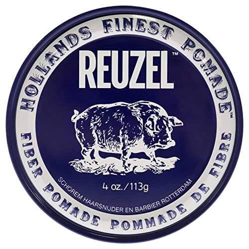 REUZEL Fiber Pomade, Firm and Pliable All Day Hold, Water Soluble Styling, Low Shine and Flake Free, Easy To Wash Out, For All Hair Types