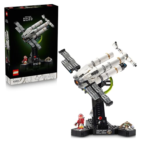 (-15%) LEGO Icons Der Astronaut - Miniatur Raumschiff Modellbau für Erwachsene - Austellungsset inkl. Ryland Grace Minifigur & Rocky Figur - Science Fiction Geschenk für Film- und Buchfans - 11389