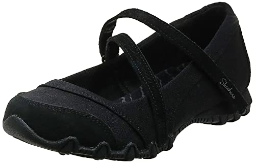 Skechers Women's Bikers MC - Get Up Mary Jane Flat, Black, 10 M US