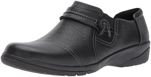 Clarks Women's Cheyn Madi Loafer, Black Tumbled Leather, 7 M US
