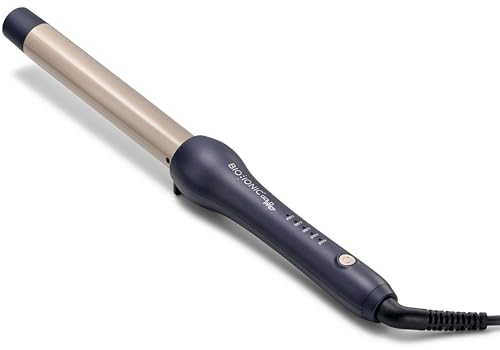 Bio Ionic GoldPro 1" Curling Wand, Blue, Moisture Heat Technology & 24K Gold MX, Long Barrel Ceramic Curling Iron with Adjustable Heat, Versatile Hair Curler for Long-Lasting Curls