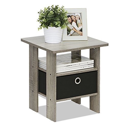Furinno Andrey Nightstand with Bin Drawer Small & Stylish Designed for younger children,