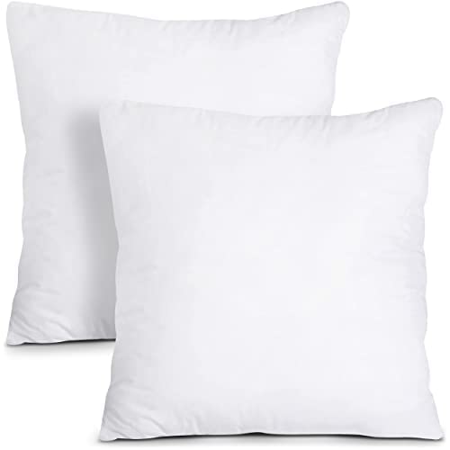 Utopia Bedding Throw Pillows Insert (Pack of 2, White) - 18 x 18 Inches Bed and Couch Pillows - Indoor Decorative Pillow