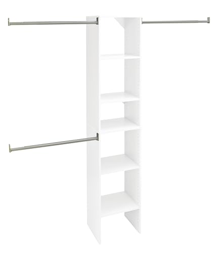 ClosetMaid SuiteSymphony Wood Closet Organizer with Tower 3 Hang Rods