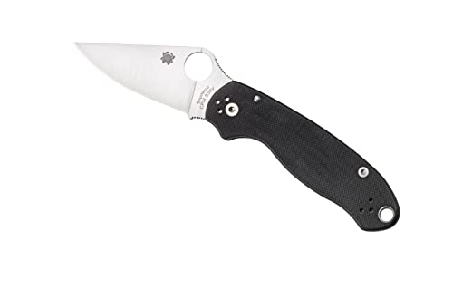 Spyderco Para 3 Signature Folding Utility Pocket Knife with 2.95" Stainless Steel Blade and G-10 Handle - Everyday Carry - PlainEdge - C223GP