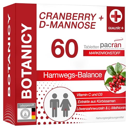 (-21%) BOTANICY Cranberry + D-Mannose - Energiestoffwechsel & Knochen - 60 Stück