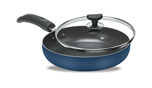 Aluminium Induction Base Round Non-Stick Fry Pan, Multicolor