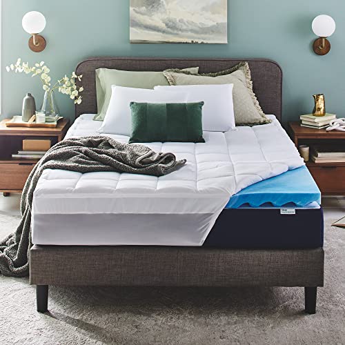 SLEEP INNOVATIONS DUAL LAYER 4” MEMORY FOAM MATTRESS TOPPER