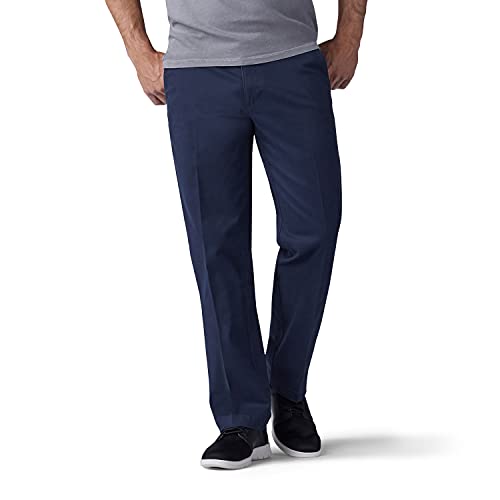 Lee Men's Big & Tall Extreme Motion Flat Front Regular Straight Pant Navy 44W x 30L