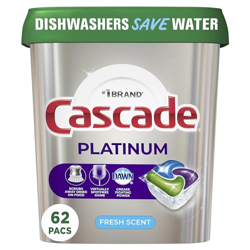 Cascade Platinum ActionPacs Dishwasher Pods Fresh Scent 62-Count