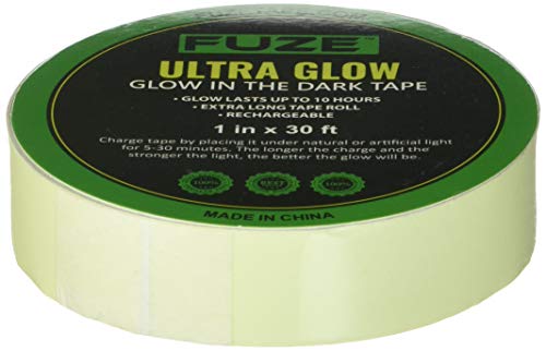 Lockport Glow in The Dark Tape - 30 Ft x 1 in - Bright - Rechargeable - Reflective - Glow Tape in The Dark - Halloween Decoration, Night Decorations, and Home Marking