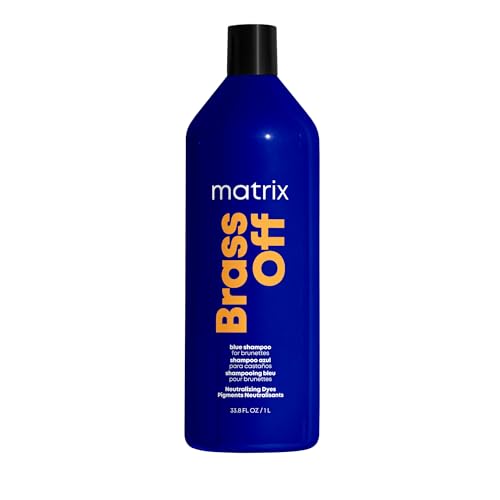 Matrix Brass Off Blue Shampoo | Color Depositing | Refreshes Hair & Neutralizes Brassy Tones | For Lightened Brunettes or Dark Blondes | For Color Treated Hair | Salon Shampoo | Packaging May Vary