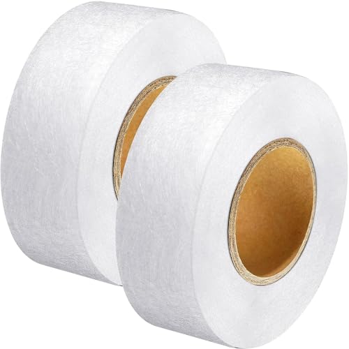 Outus 2 Rolls Hemming Tape Fabric Adhesive Hem Iron on No-Sew Hemming Tape for Pants Each 1/2 Inch (White,27 Yards Each)