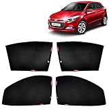 Car Sun Shade ZBlack Non Magnetic Fix Type Curtains Only Compatible with Hyundai Elite i20 Pack Of 4 Pcs
