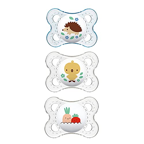 MAM Clear Collection Pacifiers Unique Design Pacifiers with clear shields and soft nipples for