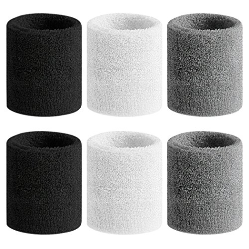 BEACE Sweatbands Sports Wristband for Men & Women - Moisture Wicking Athletic Cotton Terry Cloth Sweatband for Tennis, Basketball, Running, Gym, Working Out