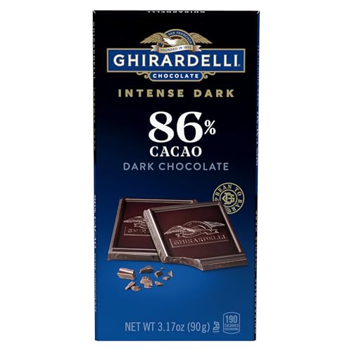 GHIRARDELLI Intense Dark Chocolate Bar, 86% Cacao, 3.17 Oz Bar