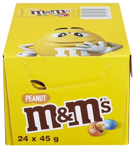 ⚡ BLITZDEAL (-78%) M&M'S Peanut Schokolade Erdnuss Schokolinsen, 24x45g