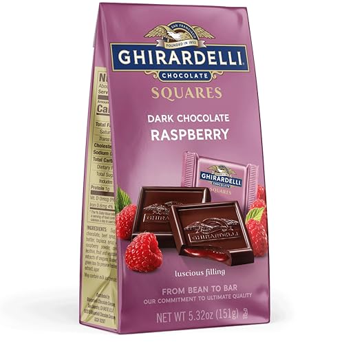Dark Chocolate Raspberry Squares 532 Oz Bag Premium Individually