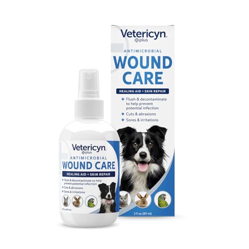 Vetericyn Plus Dog Wound Care Spray | Healing Aid and Skin Repair, Clean Wounds, Relieve Dog Skin Allergies, Safe for All Animals. 3 ounces