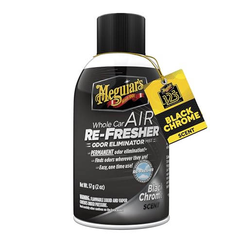 Meguiar's Whole Car Air Re-Fresher Odor Eliminator Mist, Black Chrome