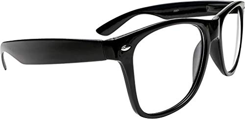 Kangaroo Black Fake Glasses - Classic Superhero Glasses Frames - Retro Clear Non-Prescription Nerd Costume Eyeglasses for Men & Women for Halloween Cosplay