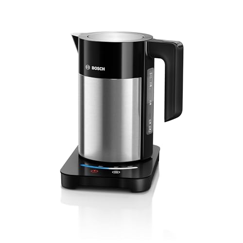 (-27%) Bosch kabelloser Wasserkocher TWK7203, Abschaltautomatik, Überhitzungsschutz, 7 Temperatureinstellungen, Warmhaltefunktion, 1,7 L, 2200 W, schwarz