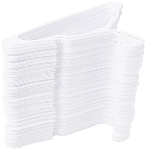 Utopia Home - Plastic Hangers 50 Pack - Space Saving Clothes Hanger - Durable and Strong Closet Organizers and Storage Makes It Ideal Stocking Stuffers or Apartment or Dorm Room Essentials (White)