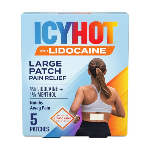Icy Hot Max Strength Lidocaine Pain Relief Patch (5 Count) Penetrates for Fast, Targeted Relief