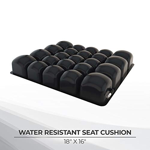 ROHO MOSAIC Cushion, Heavy Duty, Inflatable Seat Cushion for Office Chair, Wheelchair, Cars, Home Living, & Back Pain Support, Adjustable Cushion with Stretchable Cover & Non-Skid Bottom, 18" x 16"