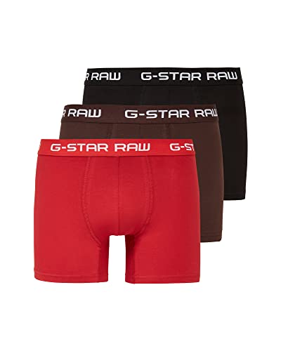 🔥 STARKER PREIS (-50%) G-STAR RAW Herren Classic Trunk Color 3-Pack, Mehrfarben (dk Flame/deep Bordeaux/Black D05095-2058-8527), XS