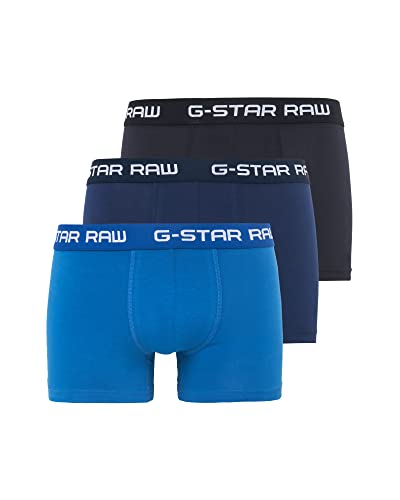 🔥 STARKER PREIS (-43%) G-STAR RAW Herren Classic Trunk Color 3-Pack, Mehrfarben (lt Nassau Blue/Imperial Blue/maz Blue D05095-2058-8528), XS
