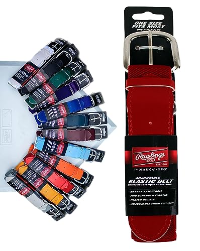 Rawlings Adjustable Belt | One Size Fits Most (18"-36") | Scarlet Red