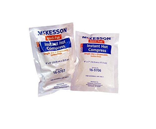 McKesson Hot Compress Instant Hot Pack [24 Pack] Disposable, Heat Packs for Pain Relief, 6 in x 9 in