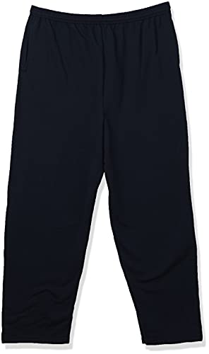 Hanes Men's EcoSmart Open Leg Pant with Pockets, Navy, L
