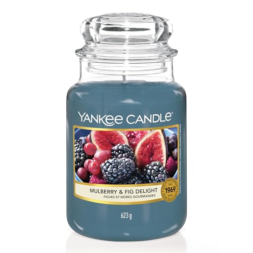 🔥 STARKER PREIS (-35%) Yankee Candle Duftkerze im Glas (groß) | Mulberry & Fig Delight | Kerze mit langer Brenndauer bis zu 150 Stunden | Perfekte Geschenke für Frauen