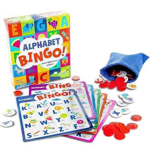 Peaceable Kingdom Alphabet Bingo! Letter Learning Educational Board Game for 2 to 6 Kids Ages 4+