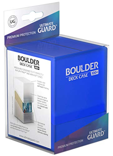 Ultimate Guard Boulder 100+ Classic, Deck Case for 100 Double-Sleeved TCG Cards, Sapphire, Secure & Durable Storage for Trading Card Games, Soft-Touch Finish