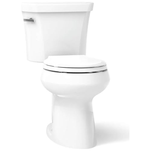 Kohler K-5481-0 Highline Comfort Height Two-Piece Round-Front 1.28 gpf Toilet with Class Five Flush Technology and Left-Hand Trip Lever White