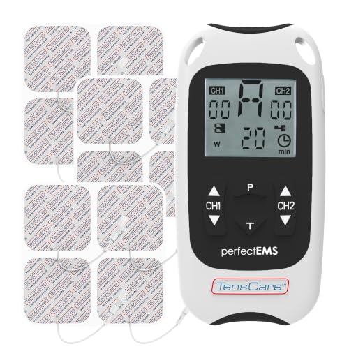 TensCare Perfect EMS Dual Channel TENS and EMS + 12 Replacement Pads (Eligible for VAT relief in the UK)