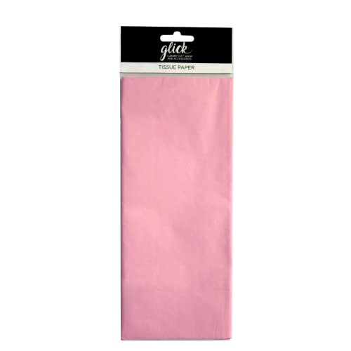 Glick Four Sheets of Light Pink Tissue Paper, Each Sheet 750mm x 500mm When Opened, Tissue Paper Pale Baby Pink, for use in Gift Wrapping & Other Arts and Crafts