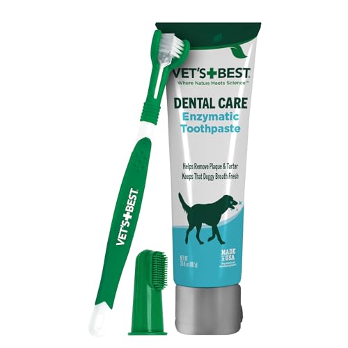 Vet's Best Dog Toothbrush and Enzymatic Toothpaste Kit for dog dental care