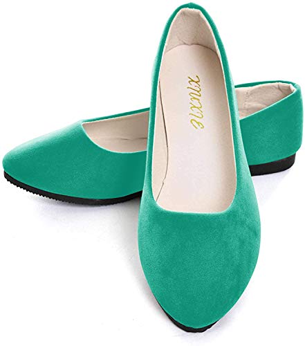 Dear Time Women Flat Shoes Casual Comfortable Slip on Pointed Toe Ballet Flats Grass Green US 8.5