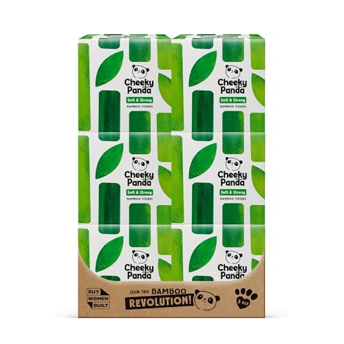 The Cheeky Panda Bamboo Facial Tissues | 12 Cube Tissue Boxes | Soft Face Tissues | Plastic Free Tissues Box Multipack
