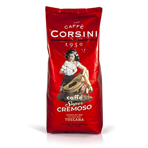 (-28%) Corsini Caffe Super Cremoso in Grani italienischen Espresso Bohnen - Mischung aus erstklassigen Kaffeesorten für einen vollmundigen Kaffee mit starkem Charakter und lang anhaltendem Nachgeschmack