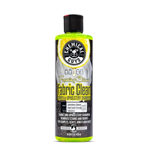 Chemical Guys Foaming Citrus Fabric Clean Carpet and Upholstery Cleaner - For Car Carpets, Seats, and Floor Mats, Safe for Cars, Home, Office, and More, Citrus Scent - 16 oz